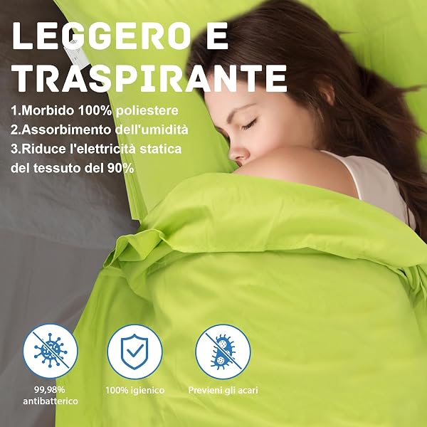 JAICOM Sacco Lenzuolo Sacco a Pelo, Sacco Lenzuolo da Viaggio Ultraleggero e Compatto, 220x90cm, Ideale per il campeggio, l'escursionismo, l'ostello e i viaggi di lavoro - 3