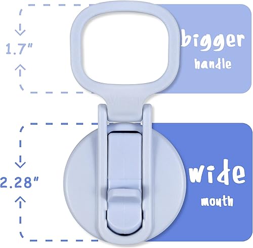 Miniatura 2 de Vmini Tapa con popote, compatible con botella de agua de boca ancha Hydro Flask y más, mango ancho y giratorio, pajitas y cepillos, paquete de 1 y 2