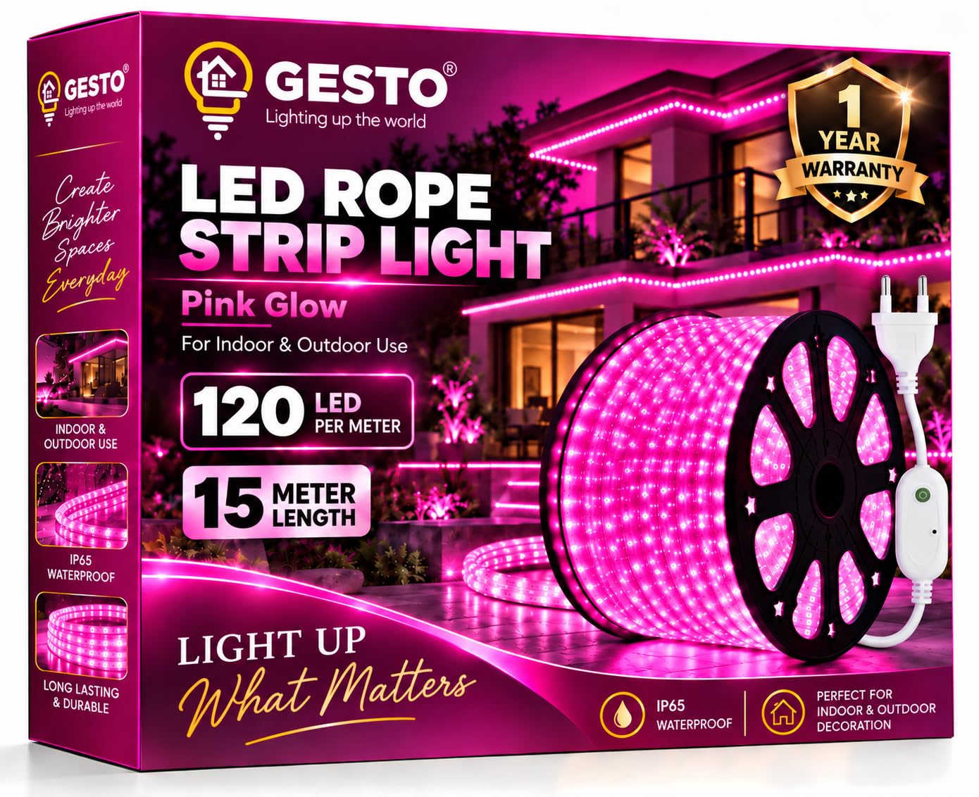 Gesto RGB LED Strip Lights - 15m Multicolor, 8 Modes -31