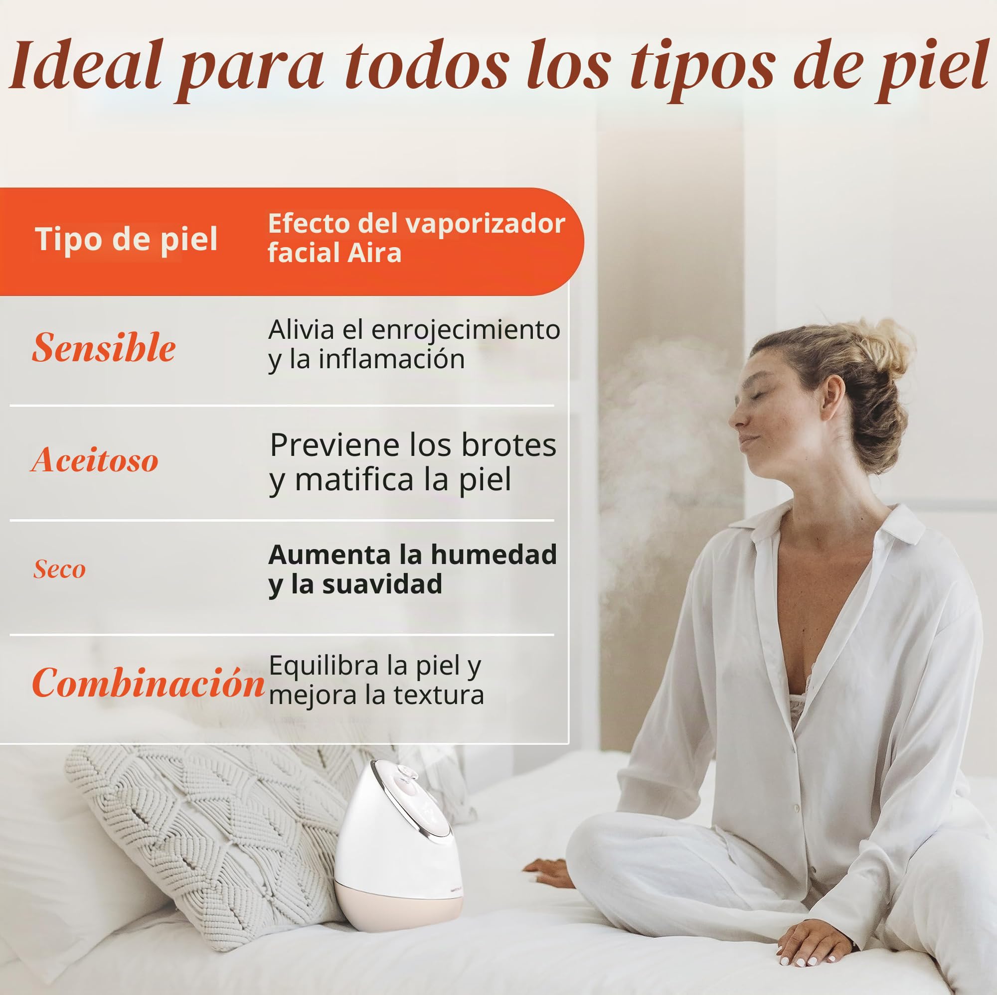 Vanity Planet VP59321-5200 Vanity Planet Aera vaporizador facial iónico, Beige, 1.00[set de ]