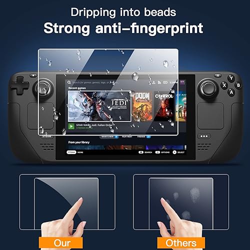 Miniatura 2 de Benazcap Paquete de 2 Protectores de pantalla de cubierta de vapor protector templado Ultra HD antiarañazos protector de vidrio de dureza 9H de alta