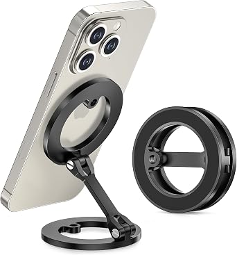 Itramax Dual Sided Magnetic Golf Cart Phone Holder for iPhone 17 Pro Max | Alloy Golf Cart Phone Mount,Double Magnet Ring Stand for iPhone Air 16 Plus 15 14 13,Mag/Safe Case,EZGO,Club Car,Yamaha,Icon