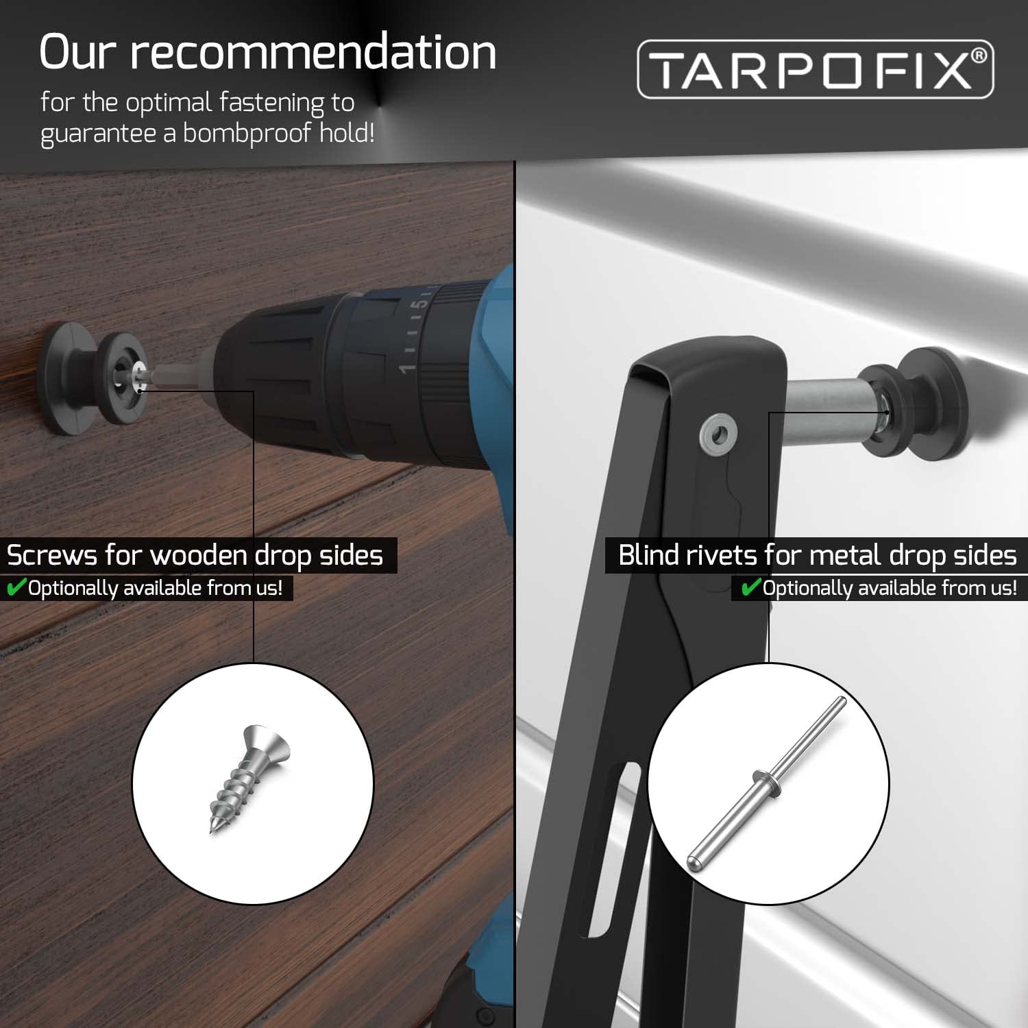 Tarpofix® Gałki do plandek, okrągłe haki do przyczepy, plandeki (20 szt.) – wytrzymałe haczyki do zawieszania z twardego tworzywa sztucznego – haki mocujące do samochodów osobowych, przyczep,