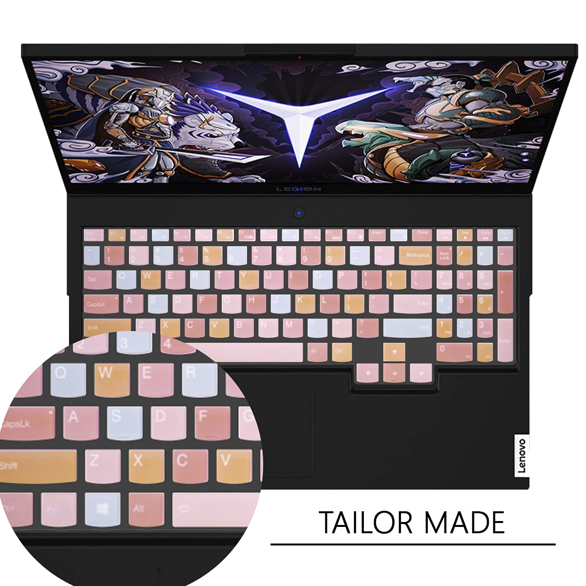Cover in silicone per tastiera Lenovo Legion 5/per Lenovo Legion 5 Series Legion 5 5i 5p 5pi 15.6" e 17.3" per tastiera Legion Protezione della pelle - Rosa dolce cuore