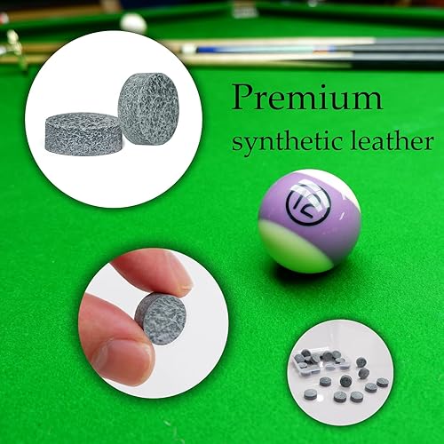 Miniatura 4 de Juego de 25 puntas de repuesto para taco de billar de 0.51 pulgadas, kit de repuesto de puntas de taco de billar, puntas de palo de piscina con caja