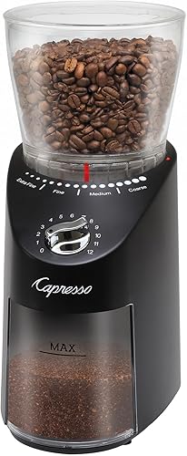 Capresso Infinity Plus Molinillo de Fresas Cónicas, Negro