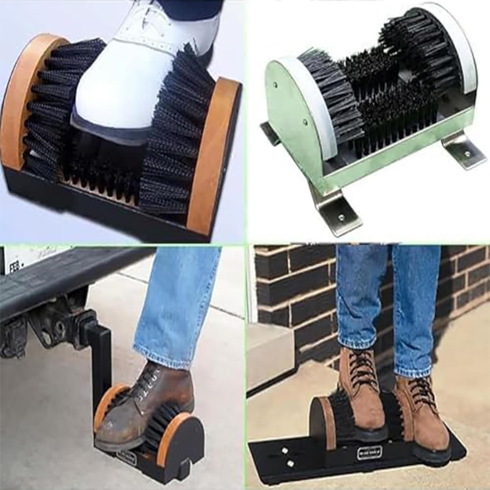 Cepillo raspador de limpieza de botas, sin doblarse, cerdas rígidas de nailon, portátil, para uso en interiores y exteriores