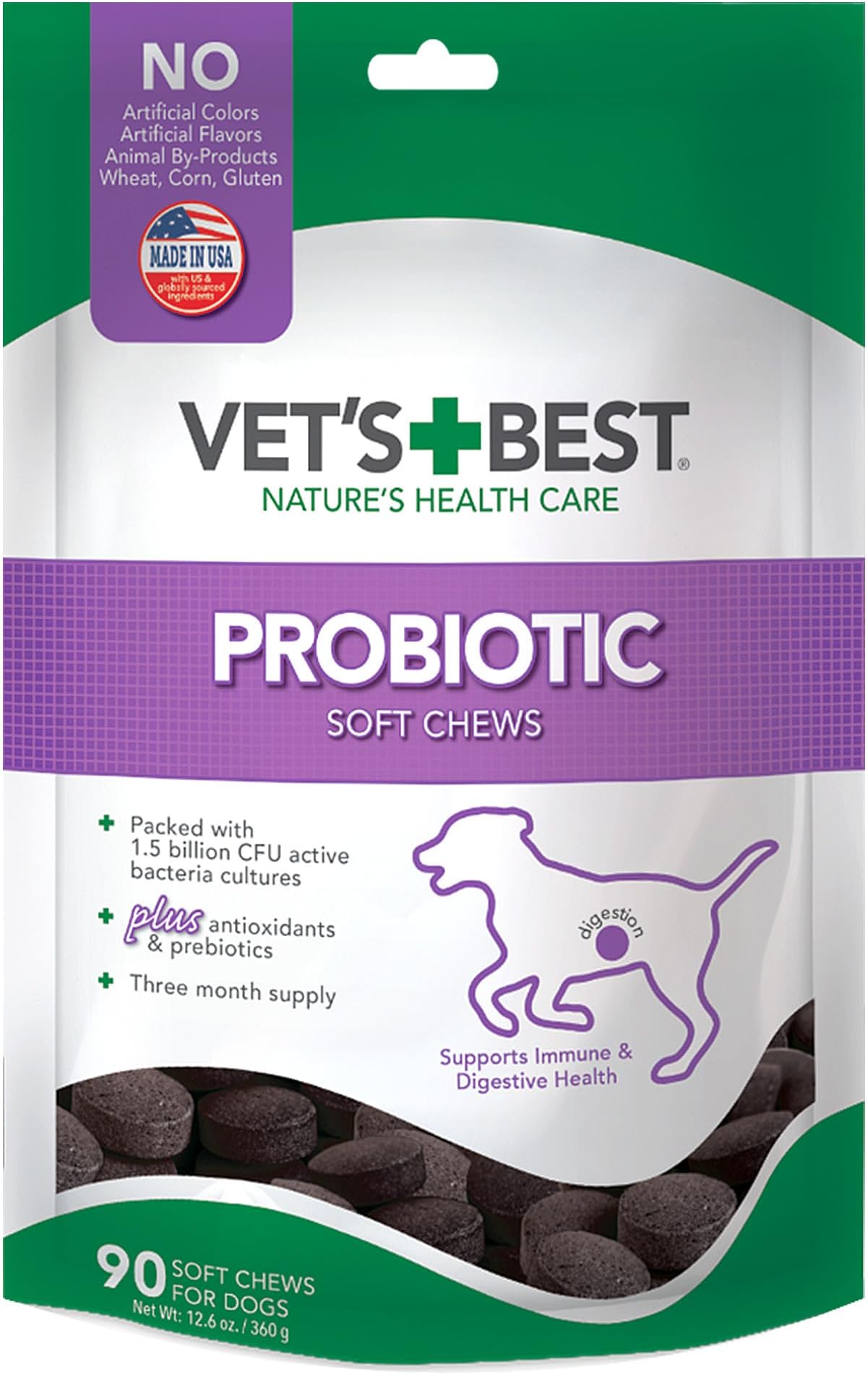 Probiotic Soft Chews Dog Supplement - Supports Dog Digestive Health - Promotes a Healthy Gut - 30 day supply
