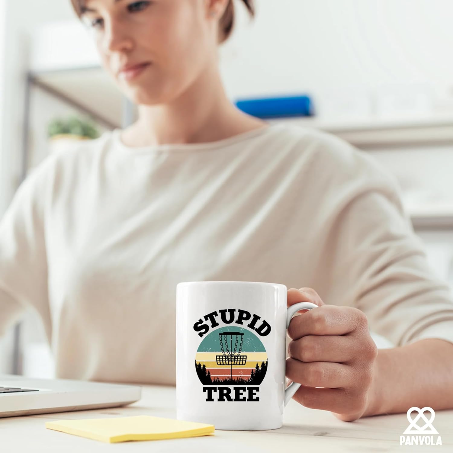 Panvola Stupid Tree Disc Golf Gifts Funny Disc Golf Player Gifts For Dad Mom Grandpa Grandma From Son Daughter Husband Wife Novelty Drinkware Ceramic Mug (White, 11 oz) - Image 5