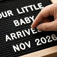 Vista 5 de C Crystal Lemon - Tablero de fieltro para letras, 10 x 10 pulgadas, tablero de madera para mensajes intercambiables, marco de madera, montaje