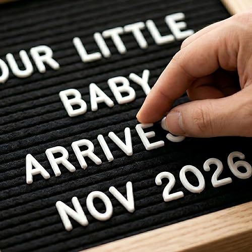 Miniatura 5 de C Crystal Lemon - Tablero de fieltro para letras, 10 x 10 pulgadas, tablero de madera para mensajes intercambiables, marco de madera, montaje