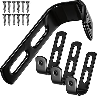 4 Pack Bunk Bed Ladder Hook Brackets, PVC Coated Stainless Steel Angled Ladder Hooks, Inside Width 1" Black PVC Coated Metal Bunk Bed Replacement Hardware Brackets, J Heavy Duty RV Ladder Tool
