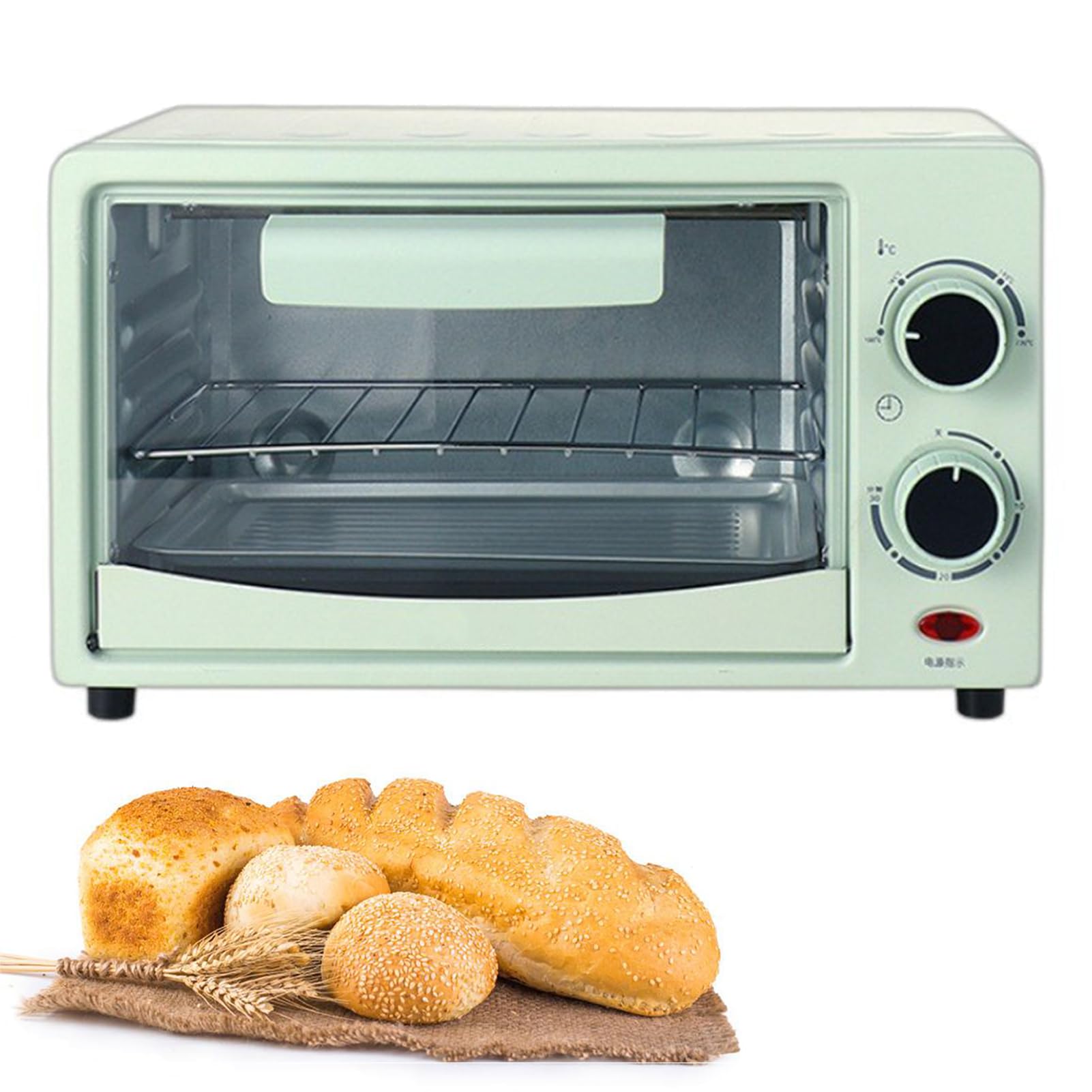 Forno elettrico da 12 l, tostapane a convezione da bancone, macchina multifunzione per la colazione con temperatura regolabile da 0 a 230 ℃, ideale per uso domestico e ristorante