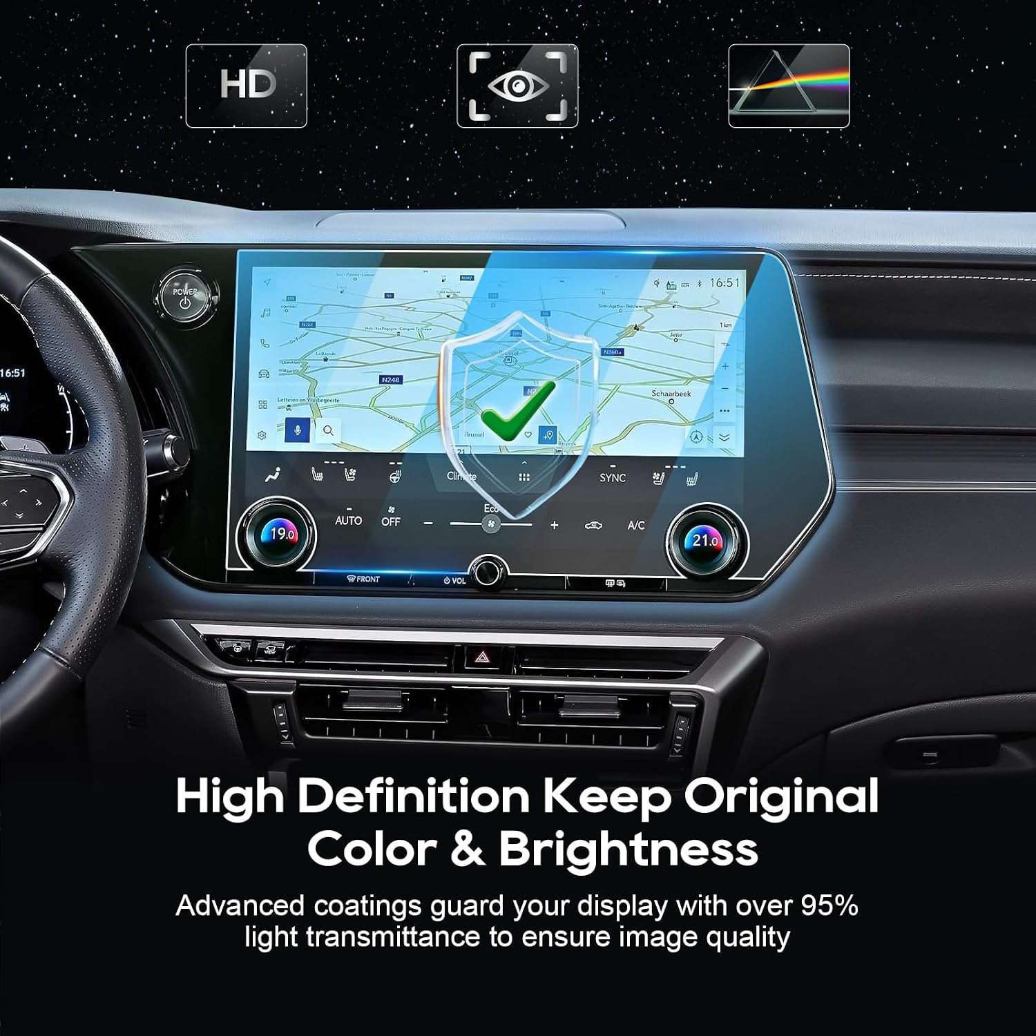 LFOTPP For 2025 2026 Lexus RX Screen Protector - 2023-2025 2026 RX350/ 350h/450h+ 500h 14 Inch Navi Touchscreen [HD Glass] 2023-2025 2026 RX Accessories Anti-Fingerprint 9H Hardness Tempered Glass*