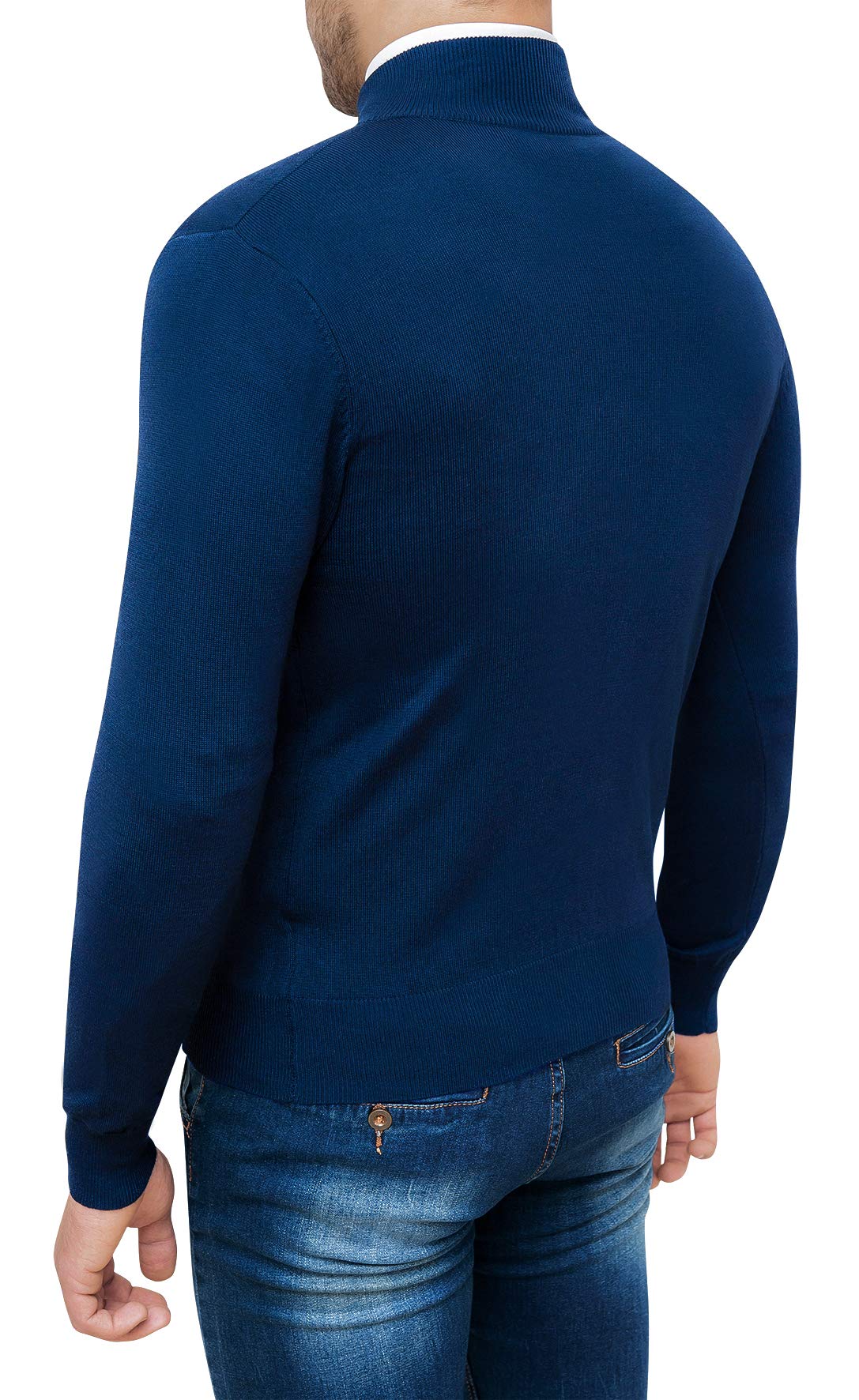 Evoga Maglione Cardigan Uomo Blu Scuro Slim Fit Invernale Casual