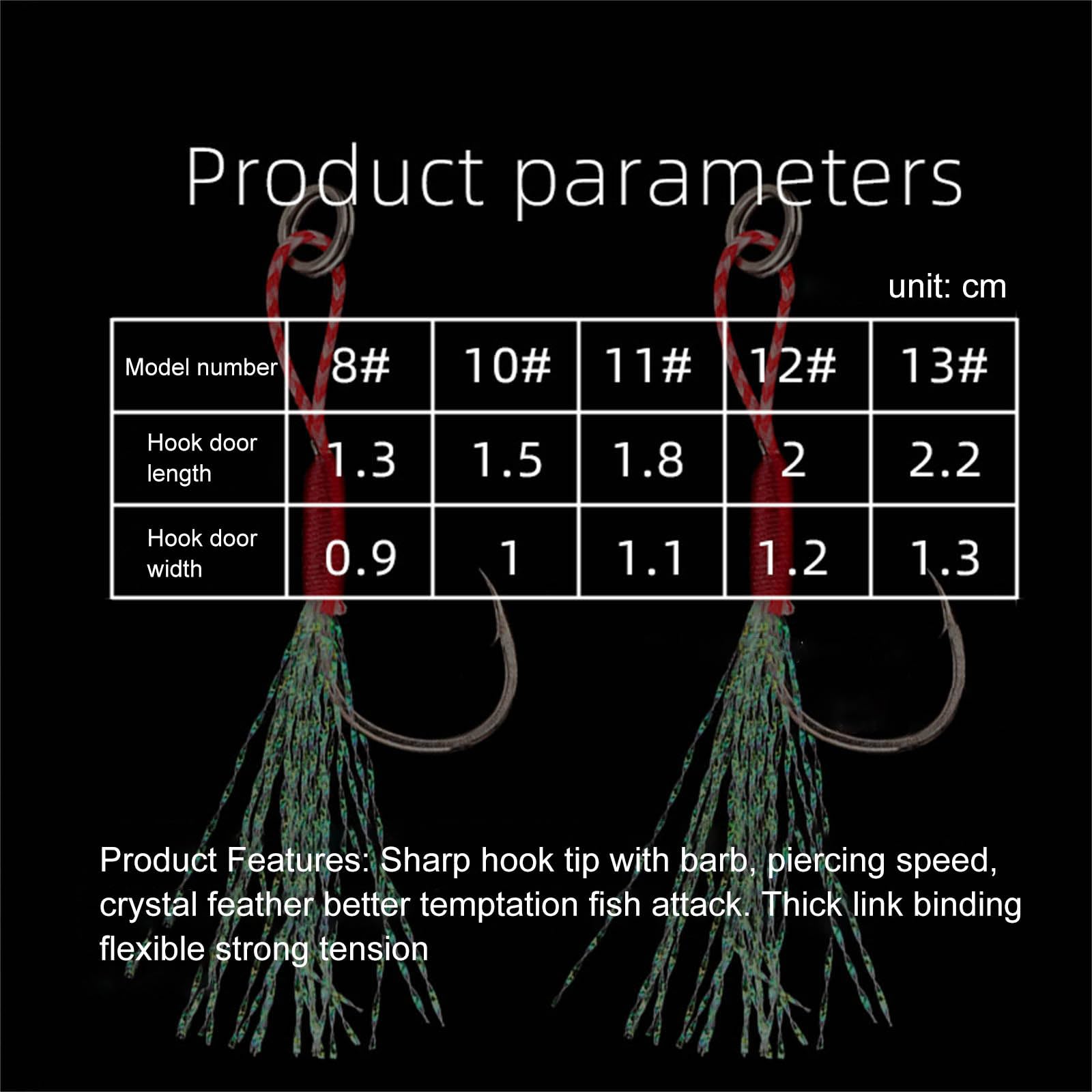 50Pcs Pesca Assist Hook Kit Jigs Assistere Slow Rapidamente Caduta Accessori Strumento di Piccole Dimensioni Jigging Lento Rapidamente Caduta