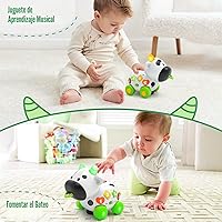 Vista 2 de Juguetes Musicales de Vaca para Niños y Niñas de 1+ Año, Juguete Bilingüe para Bebés de 6-12-18 Meses, Juguetes para Niños de Un Año, Regalo de Niña