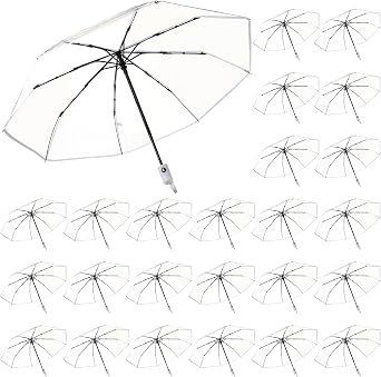 MBJZSL Clear Umbrellas 42 Inch Foldable Lightweight Transparent Umbrella Automatic Open Close Transparent Travel Umbrella for Women and Men for Rain Outdoor Wedding