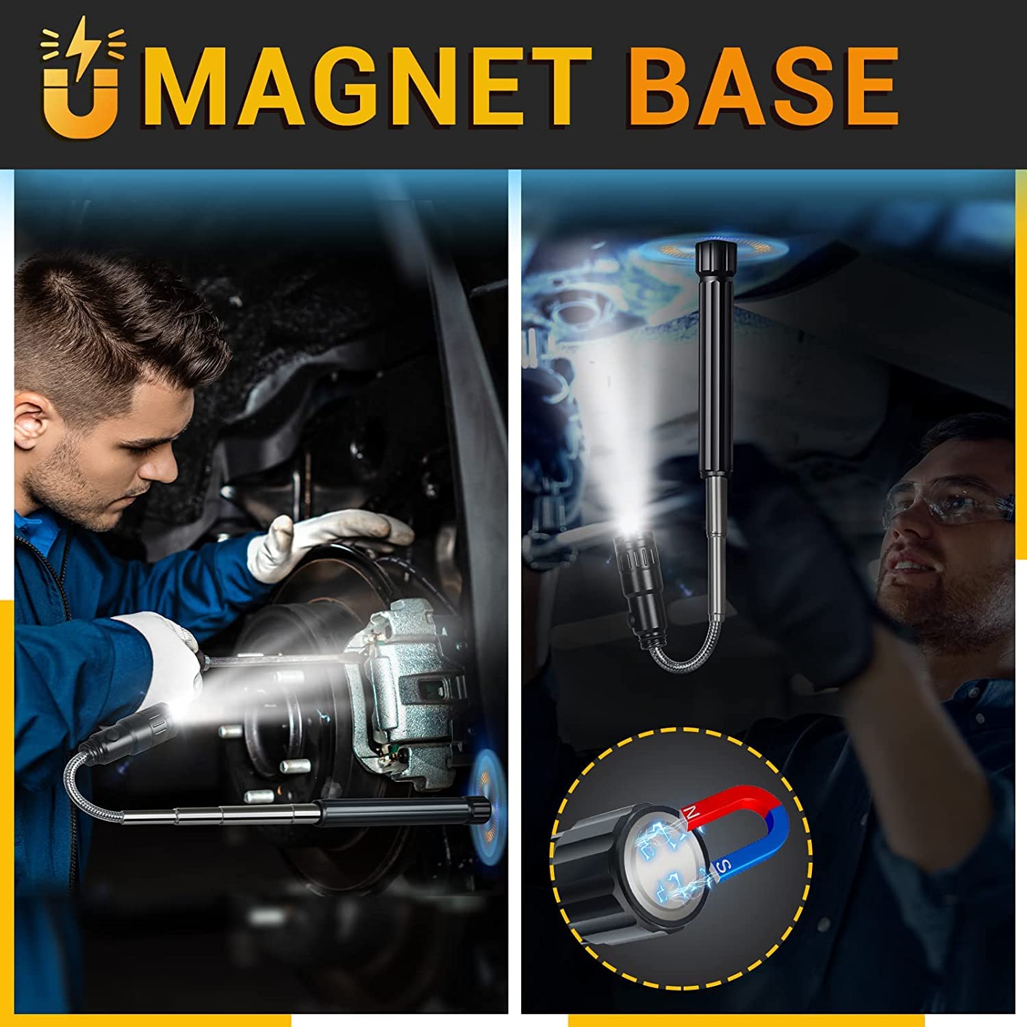 Regalos Originales para Hombre Linterna Coche - Gadgets Utiles Regalos Navidad Originales Personalizados Ideas Regalos San Valentin Dia Padre Linterna Mecanico Trabajo Herramienta Captación Magnética