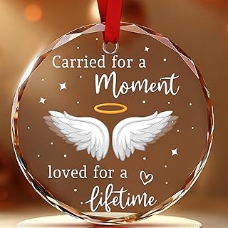 Hyturlte Miscarriage Memorial Ornament 2025 – Baby Loss Crystal Ornament Carried for A Moment Loved for A Lifetime – Angel Baby Christmas Ornament, Sympathy Gifts for Mothers, Parents Remembrance, 3"