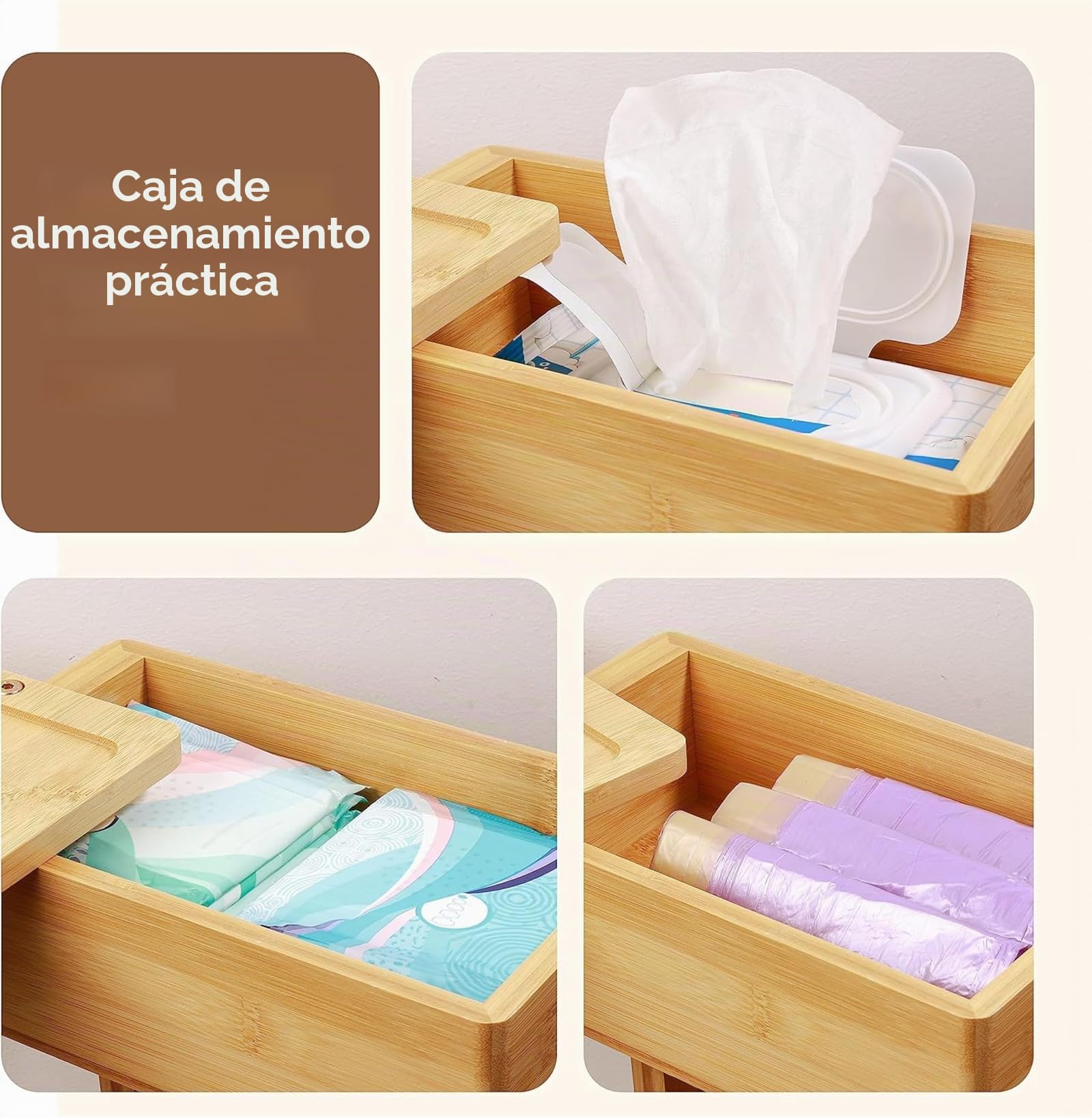 Portarrollos de papel higiénico de bambú de pie con estante, portarrollos de papel higiénico de madera independiente, soporte para rollo de papel higiénico para inodoro, soporte para rollo de papel