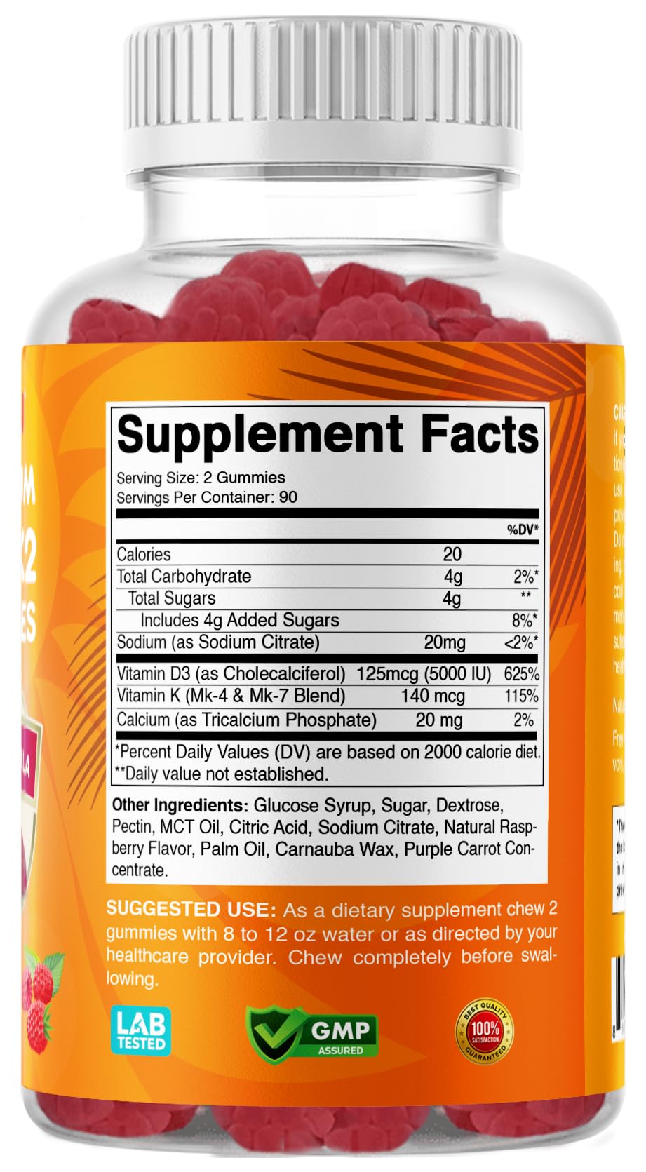 Vitabod Vitamin D3 + K2 Gummies – Bone & Heart Health Support – 180 Pectin-Based Vegan Gummies — Amazon image 8