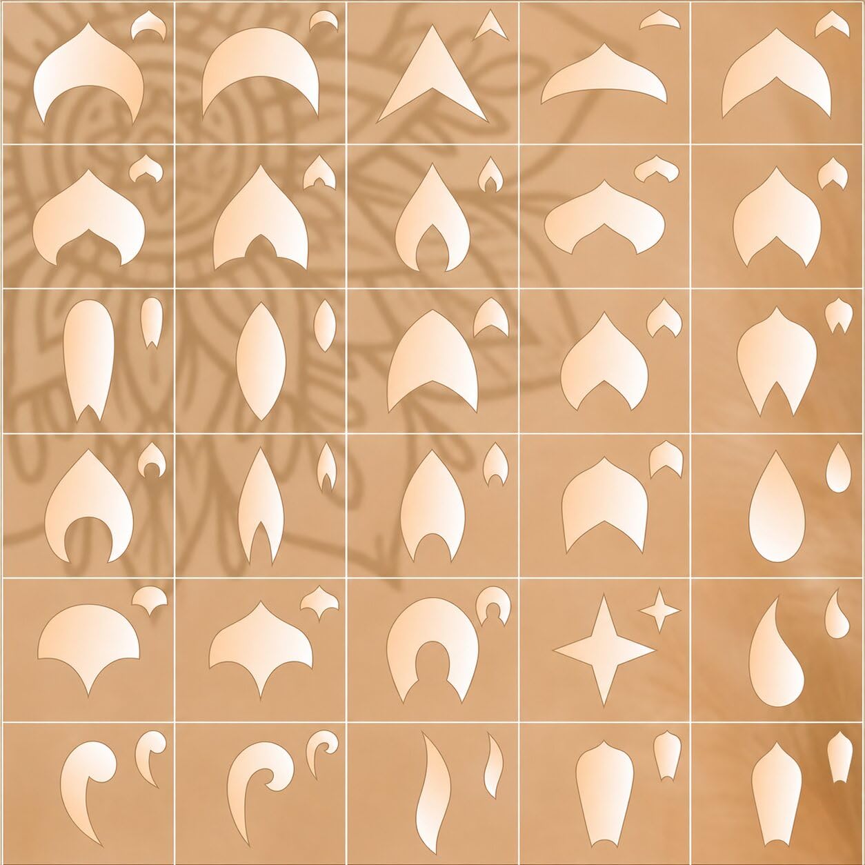 Cliths Flexible Stencils Set for Painting (30 Designs, 254 Shapes) | Reusable Mandala & Geometric Stencil Kit for Wall, Wood, Fabric, DIY Art & Craft-picture-14