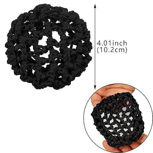 Miniatura 2 de Paquete de 12 fundas para moño de ballet, red de pelo de ballet para niñas, red elástica para el cabello, soporte para moño, redes invisibles,