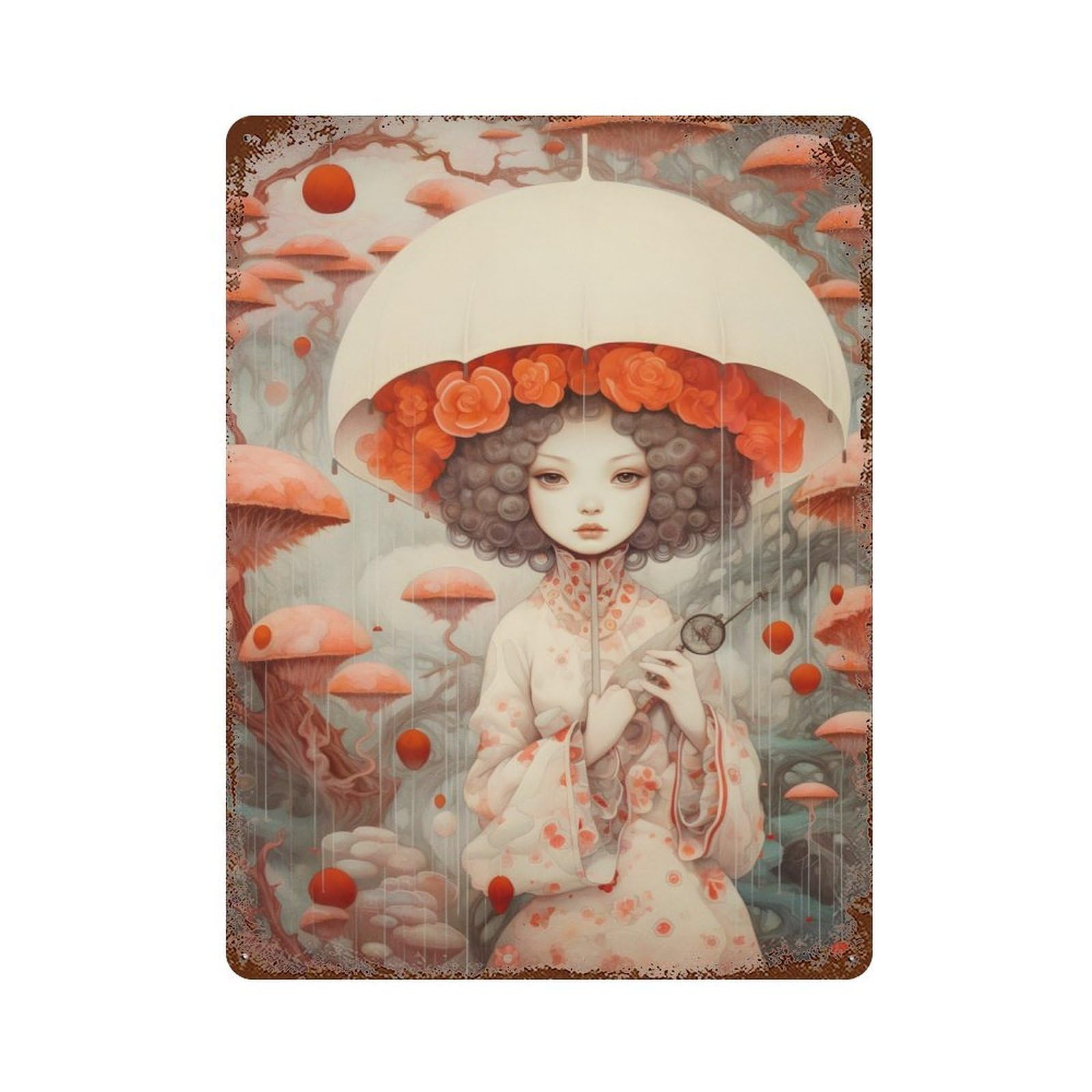 Rust Effect Girls Molding Rusty Metal Tin Sign 15.7"x11.8", Rustic Home Decor for Living Room, Hallway And Home Decor