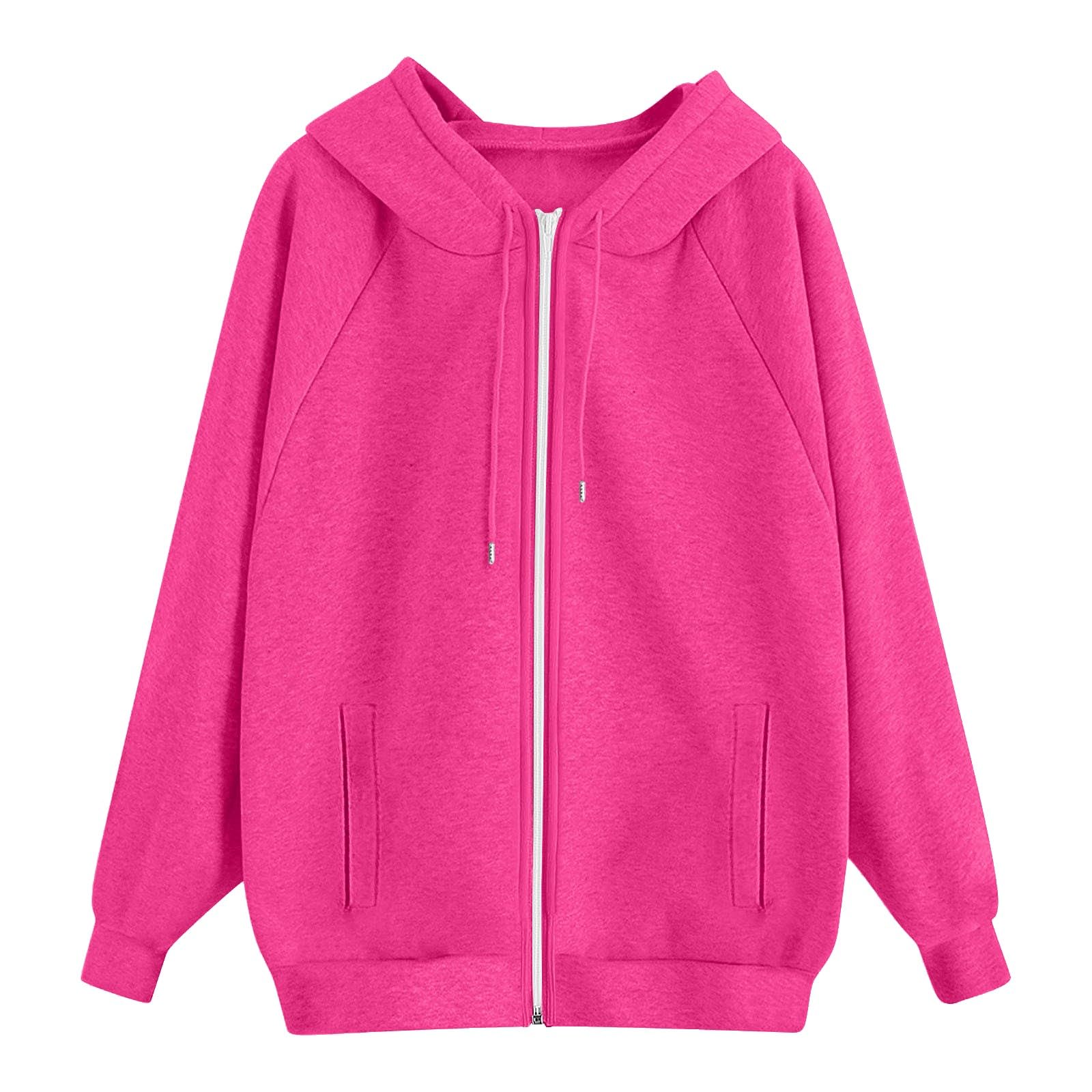 Damen Kapuzenpullover mit Reißverschluss Übergroße Kapuzen Sweatshirts Übergröße Herbst Winter Lässige Modejacke mit Taschen