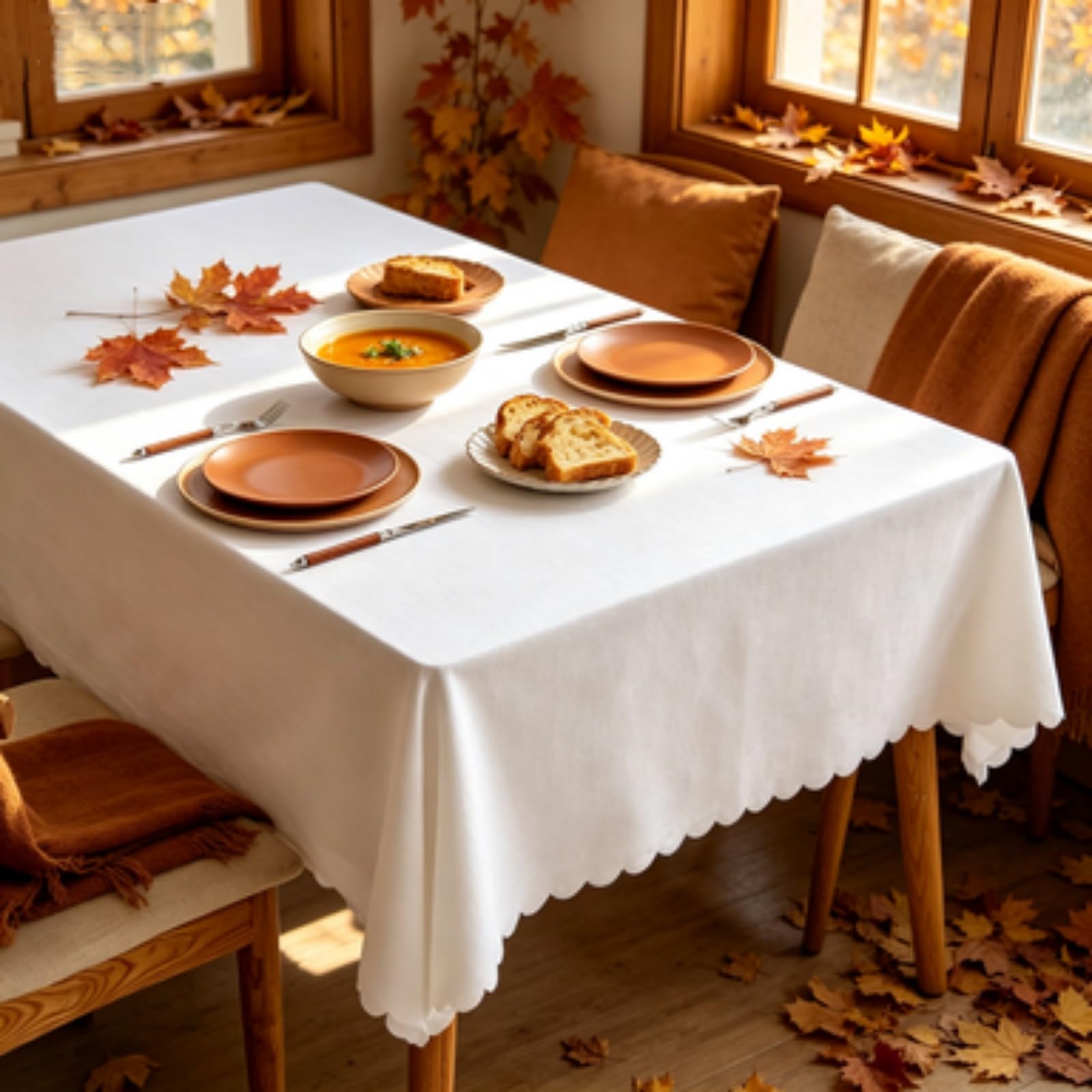 RCYONGQ Tablecloth Table Cloth Wipe Clean Waterproof Stain-Resistant Tablecloth Wipeable Durable Scratch Resistant, Washable For Coffee Kitchen Small Tabletop Decoration(White,130x240cm)