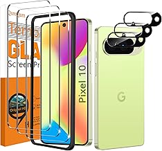 QsmQam 3 Pezzi Vetro Temperato per Google Pixel 10 e 3 Pezzi Pellicola Fotocamera, Pellicola Prottetiva Anti Graffio, Durezza 9H, Vetro Protettivo per Google Pixel 10