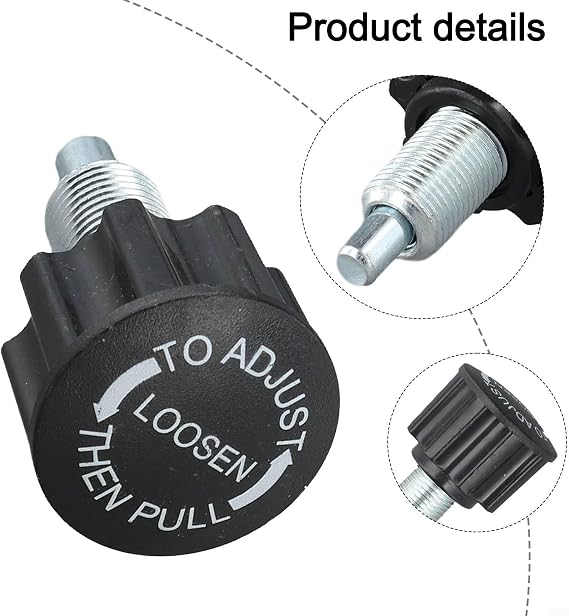 Spring Button Pull Pin Replacement for Exercise Bike and Gym Equipment, 6.5 cm Total Length with 20 mm Screw, Thread Compatible, Steel Iron ABS Construction