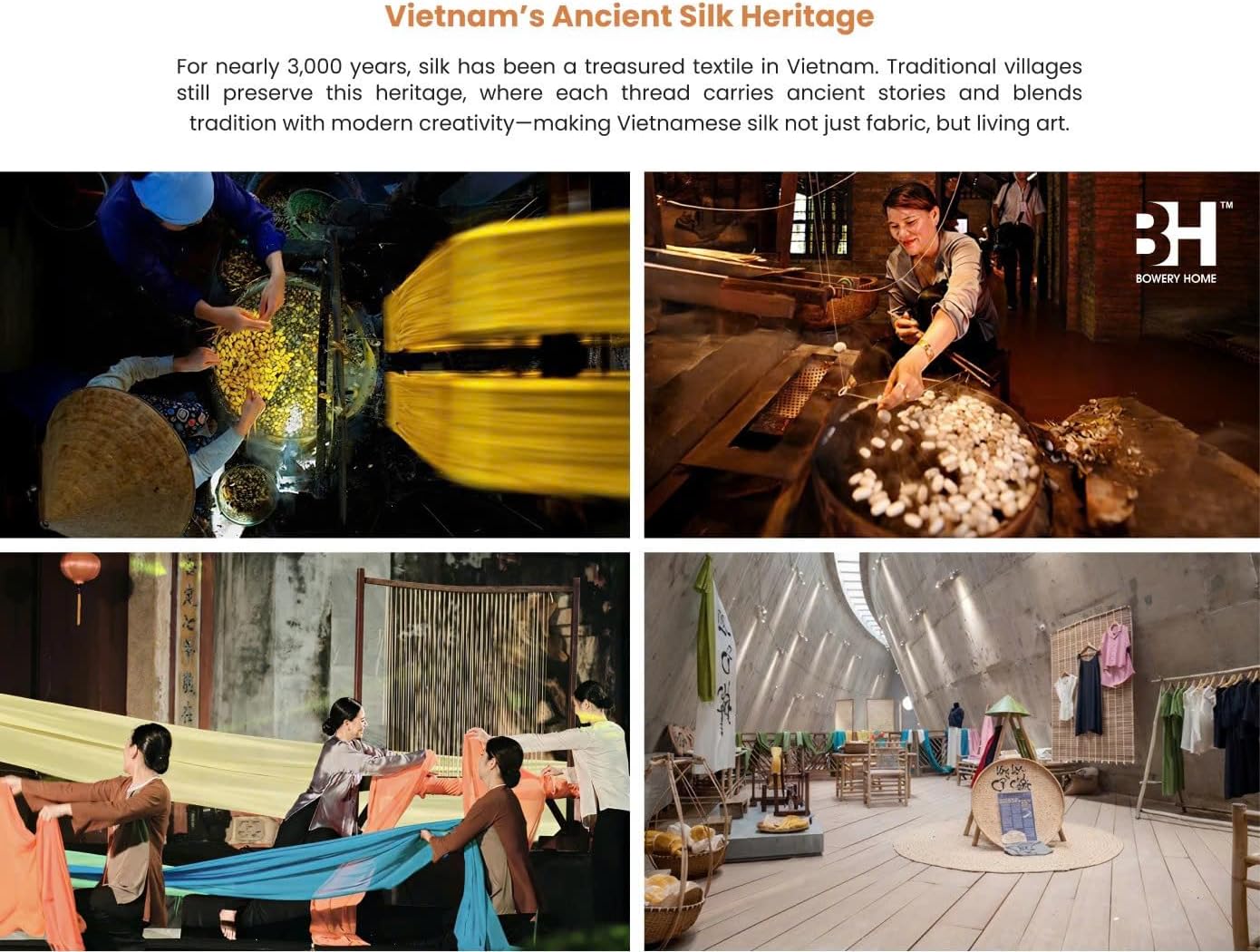 Bowery Home Silk Pillowcase - Both Sides 100% Pure Mulberry Silk - 22 Momme 6A High-Grade Fibers - Pillow Cover for Hair & Skin - Standard Size Hidden Zipper (Natural White)