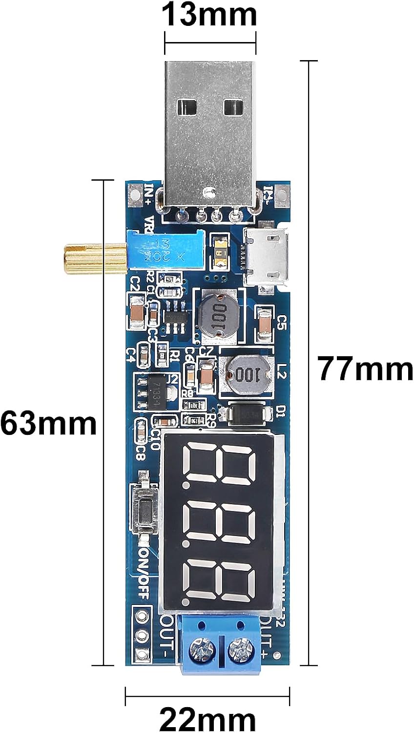 6pcs USB Buck Boost Converter 3.5V-12V to 1.2V-24V DC-DC Adjustable Step Up Step Down Power Supply Module Voltage Regulator 5V to 3.3V 9V 12V 18V 24V image 3