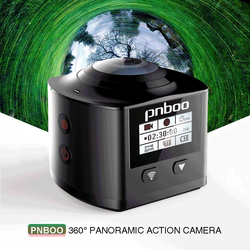 PNBOO PA-10 360° Panoramic Sport Action Camera 3D VR 16MP 4K HD 30fps Waterproof APP WiFi with Rechargeable Battery, Sony IMX179 Sensor