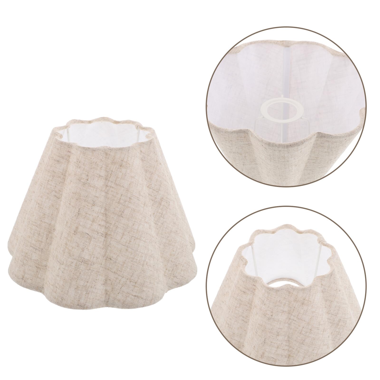 Paralume a Tulipano in Lino Beige Paralume per Lampada da Tavolo e Lampada da Terra Copertura Effetto Iuta con Diffusione Morbida della Luce per Zona Soggiorno e Camere da Letto