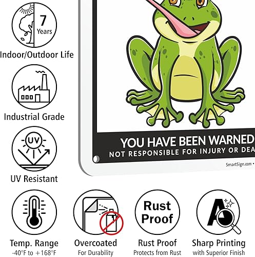 Miniatura 15 de SmartSign Divertido letrero de advertencia con texto en inglés «Beware Of Guinea Pigs – 10 x 7 pulgadas, aluminio laminado libre de óxido de 40 mil