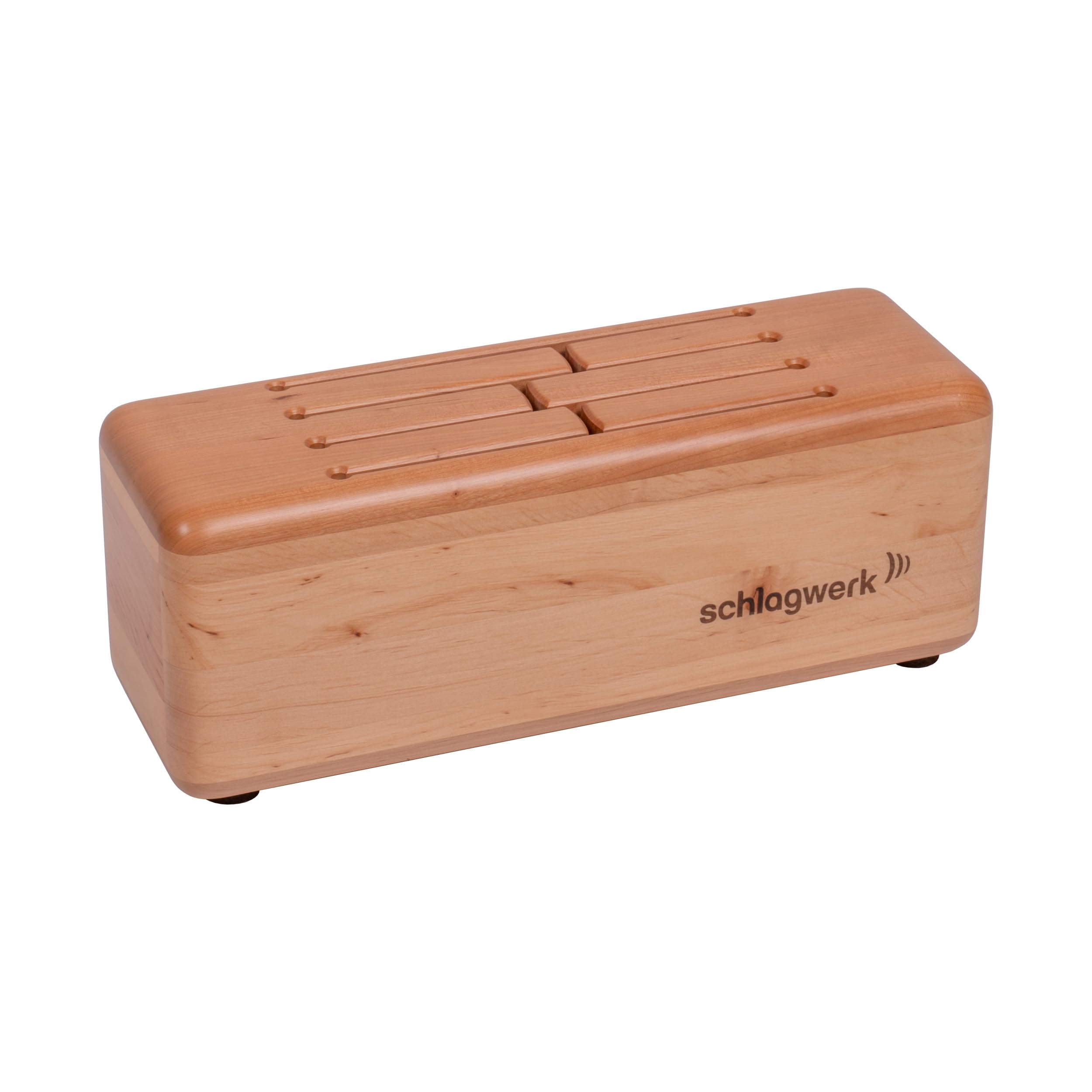 Schlagwerk 45063 Schlitztrommel (Log Drum) - 6 Töne, F-Pentatonik - Hochwertiges Percussion-Musikinstrument aus Kirsche & Erle für Musiktherapie, Klangschalen-Entspannung & Früherziehung