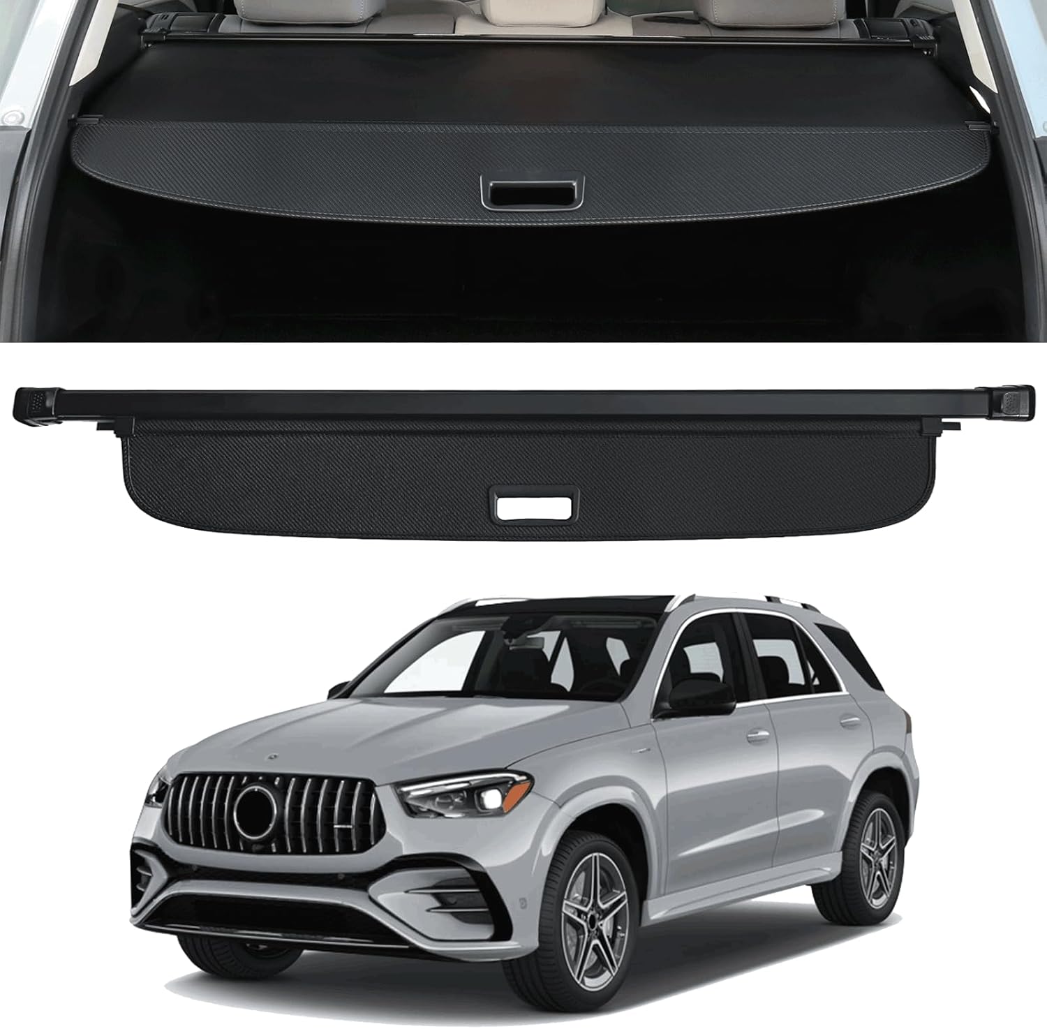 Retractable Trunk Cover Compatible with 2019-2024 Mercedes Benz GLE 350 450 AMG GLE 53 63 Cargo Cover Rear Trunk Security Cover Benz GLE Accessories Privacy Screen Cover For Benz GLE 2019-2024