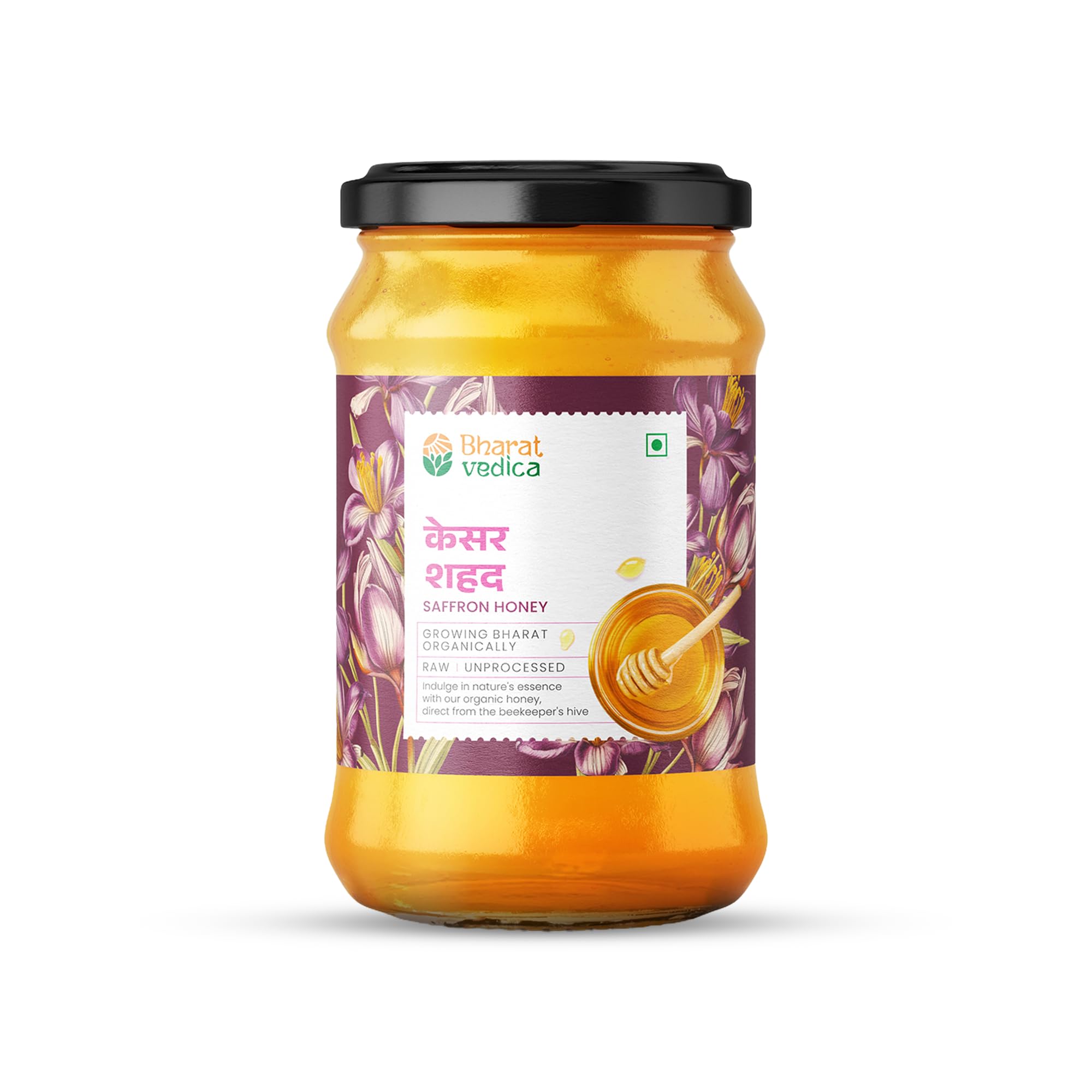 Bharat Vedica Saffron (Kesar) Honey 650gm | 100% Pure & Natural | Raw Honey Organic Unprocessed | No Sugar Adulteration | Lab Certified | Glass Jar-image-48