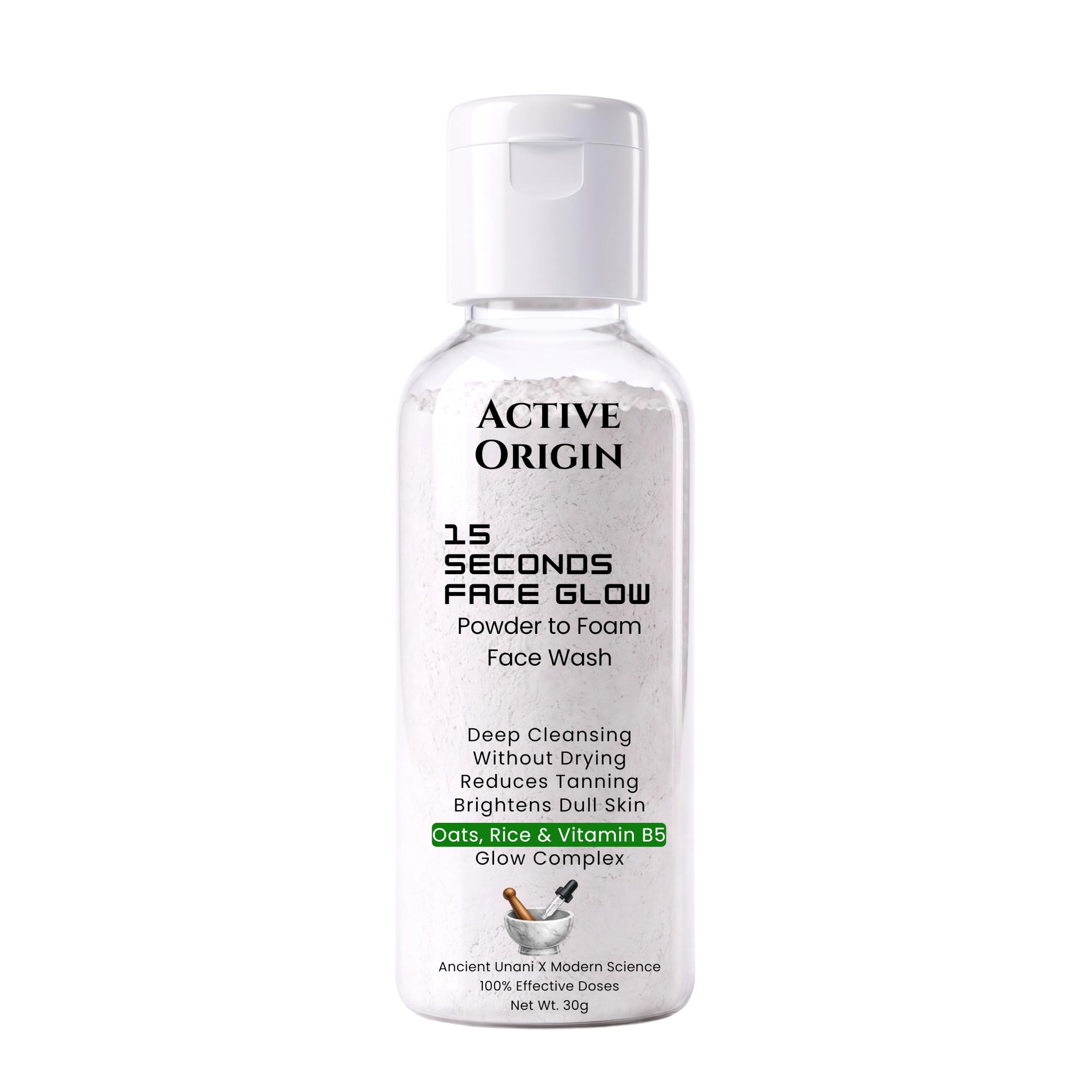 Powder Face Wash | 15 Seconds Face Glow, De-Tan, Deep Cleansing, Removes Dead Skin & Brighten Face | Gentle Non Drying | Oats, Rice & Pro Vit B5 | Face wash for Men & Women (30g)-image-19