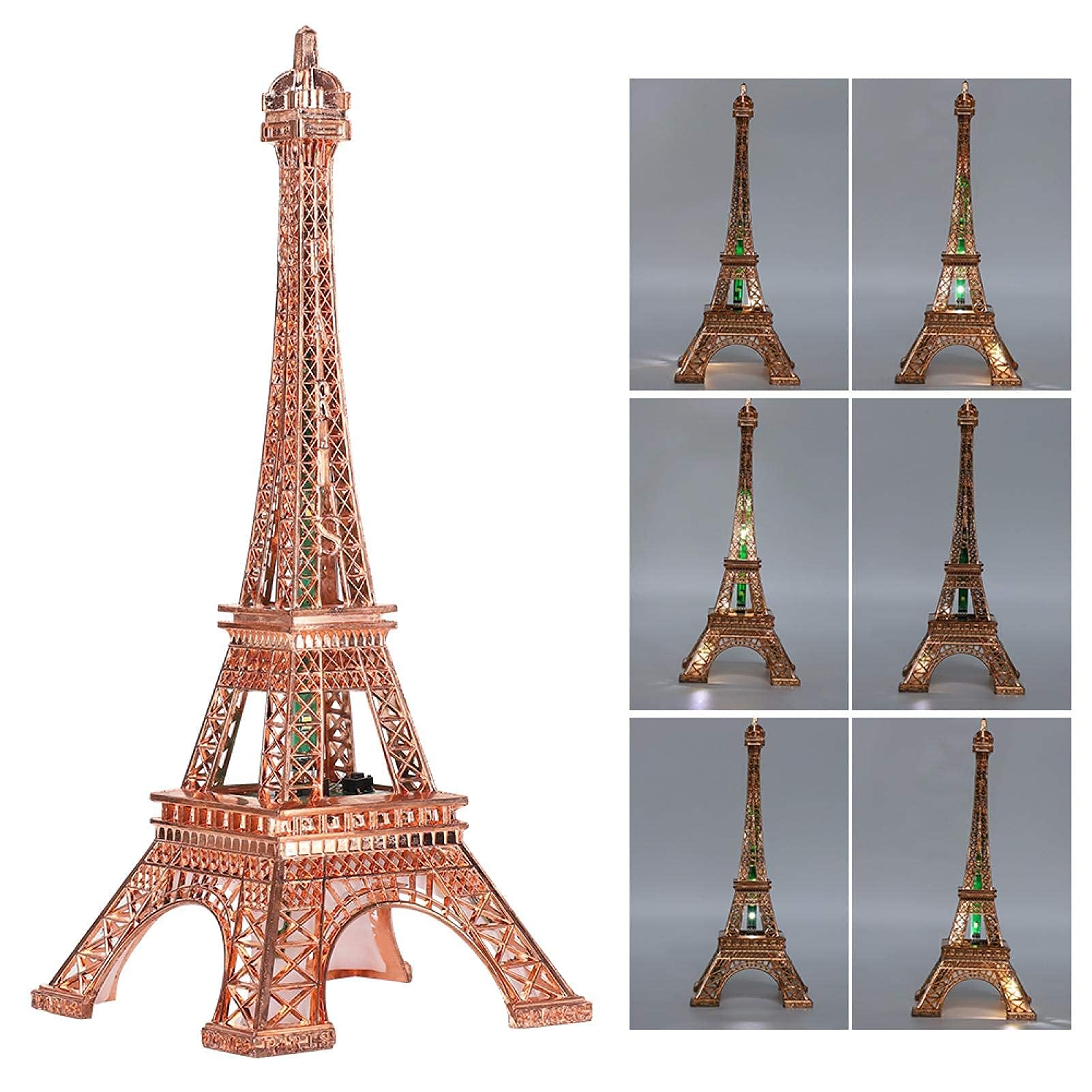 Luce Notturna A LED A Forma Di Torre Eiffel - Lampada Decorativa Multicolore Rotante, Alimentata A Batterie, 13 Cm