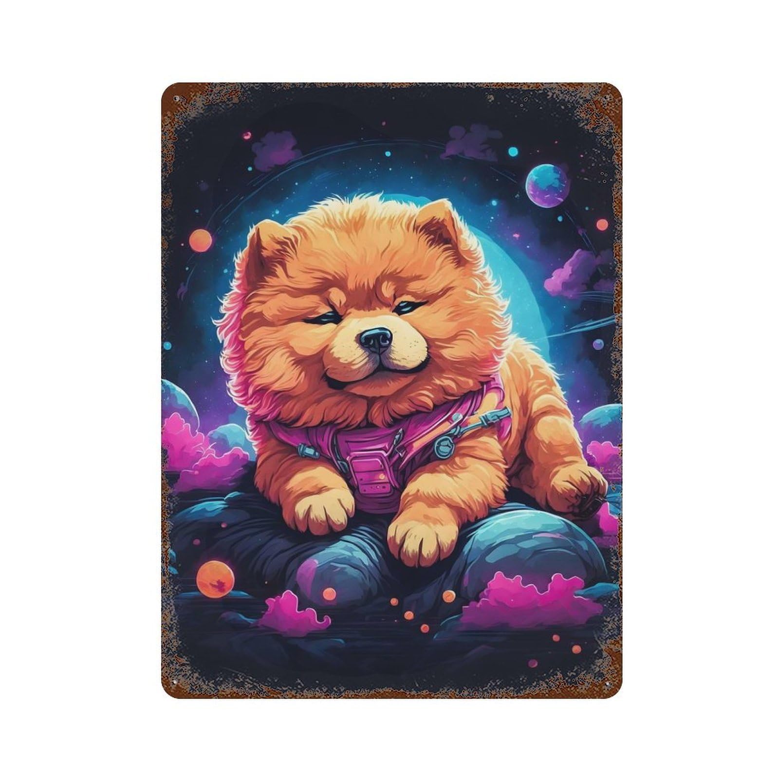 Chow Chow Puppies Vintage Metal Tin Sign 15.7"x11.8", Retro Wall Decor for Office, Studio And Wall Decor