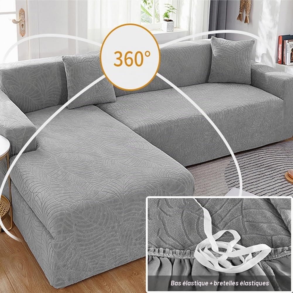 Housse De Canapé Imperméable Couvre Canape D'angle,Housses De Coussin De Canapé 3 2 4 1 Places,Revetement De Canape Forme De L Avec Accoudoirs,extensible Antidérapant ( Color : Grey , Size : 2 POSTI )