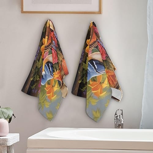 Vista 198 de Juego de 2 toallas de baño de color morado, remolques de mano de lobo, toallas de baño, toallas suaves y absorbentes para baño, cocina, gimnasio