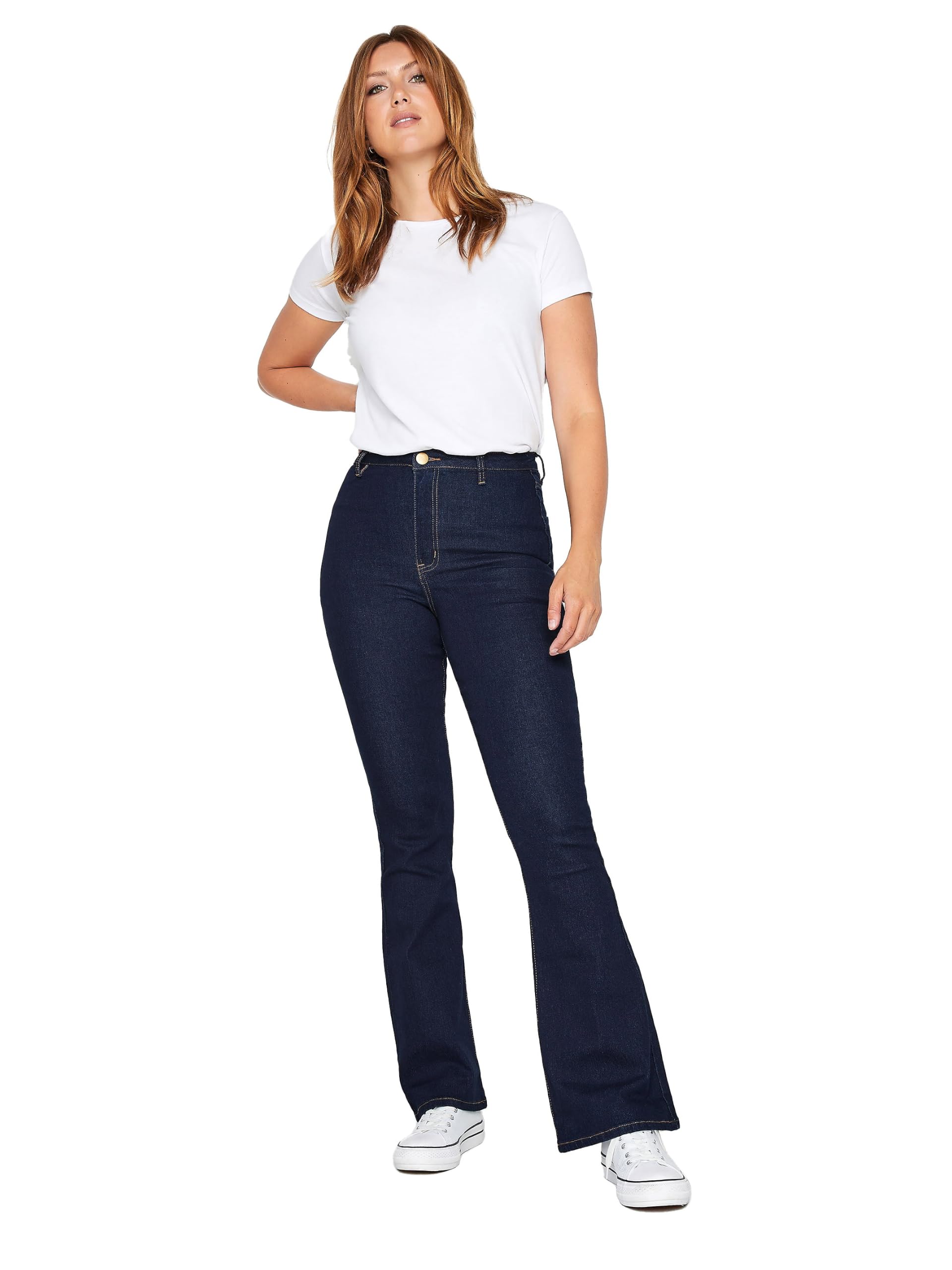 Lts Women's Blue Tall Indigo Denim Flared Jeans Size 14