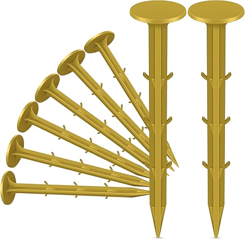 Miniatura 1 de 8 marcadores de levantamiento de estacas de jardín de perfil bajo, marcadores de línea de propiedad de plástico, anclajes de 6.3 pulgadas para