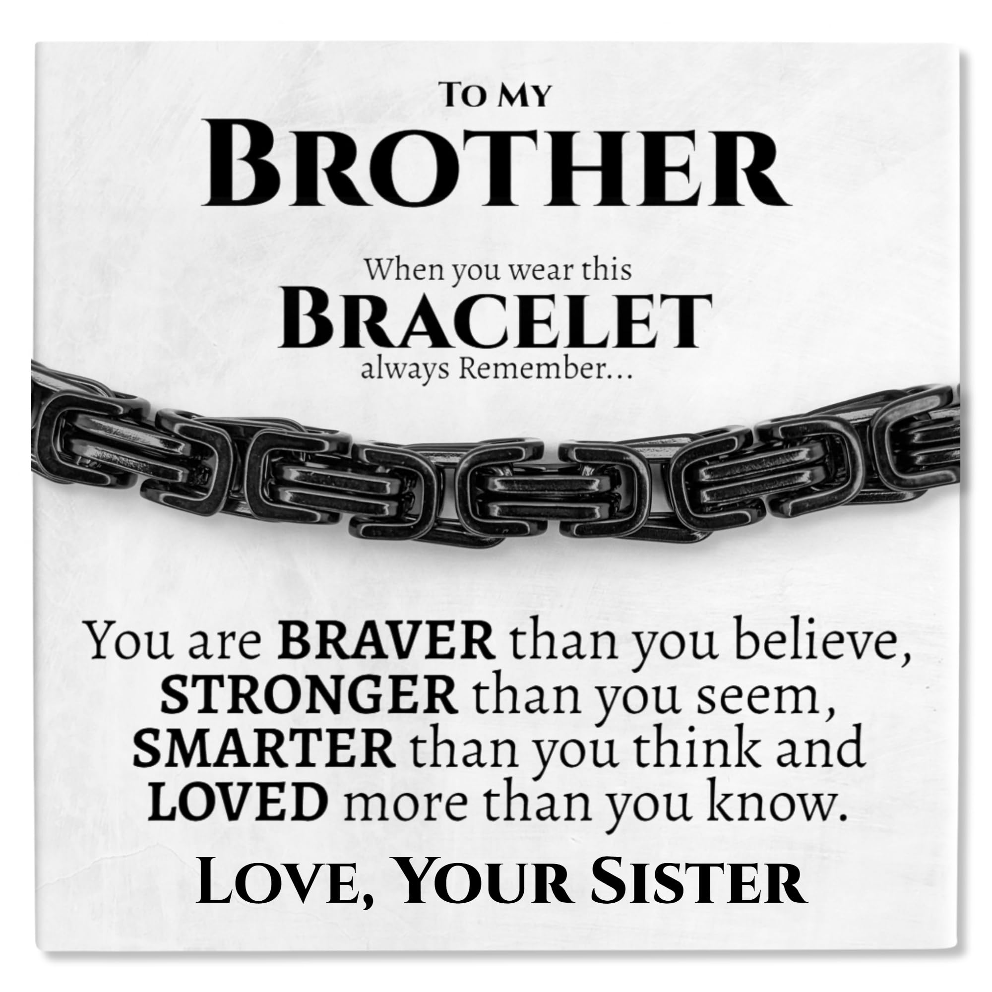 Love You This Much To My Brother Steel 6mm Bracelet Gift from Sister, Sentimental Gifts for Brother Birthday, Bracelet for Brother, Best Gifts for Brother from Sister