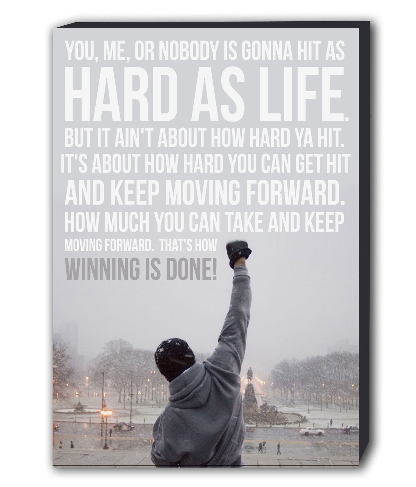 ROCKY BALBOA FAMOUS QUOTE CANVAS WALL ART PRINT VARIOUS SIZES (A2 24x16inch)